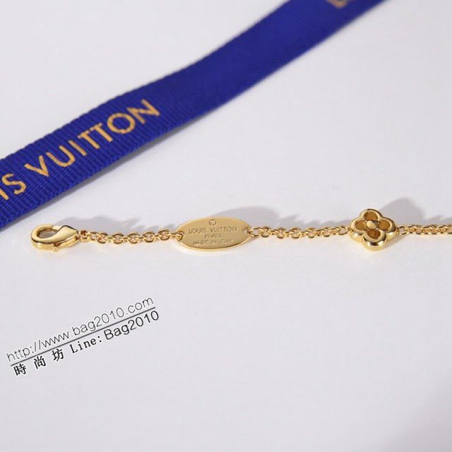 Louis Vuitton新款飾品 路易威登字母多花手鏈 LV經典鏤空金色手鏈  zglv2211